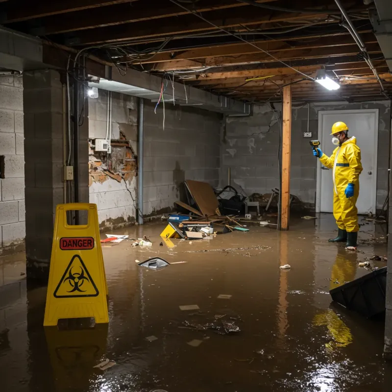 Flooded Basement Electrical Hazard in New Braunfels, TX Property